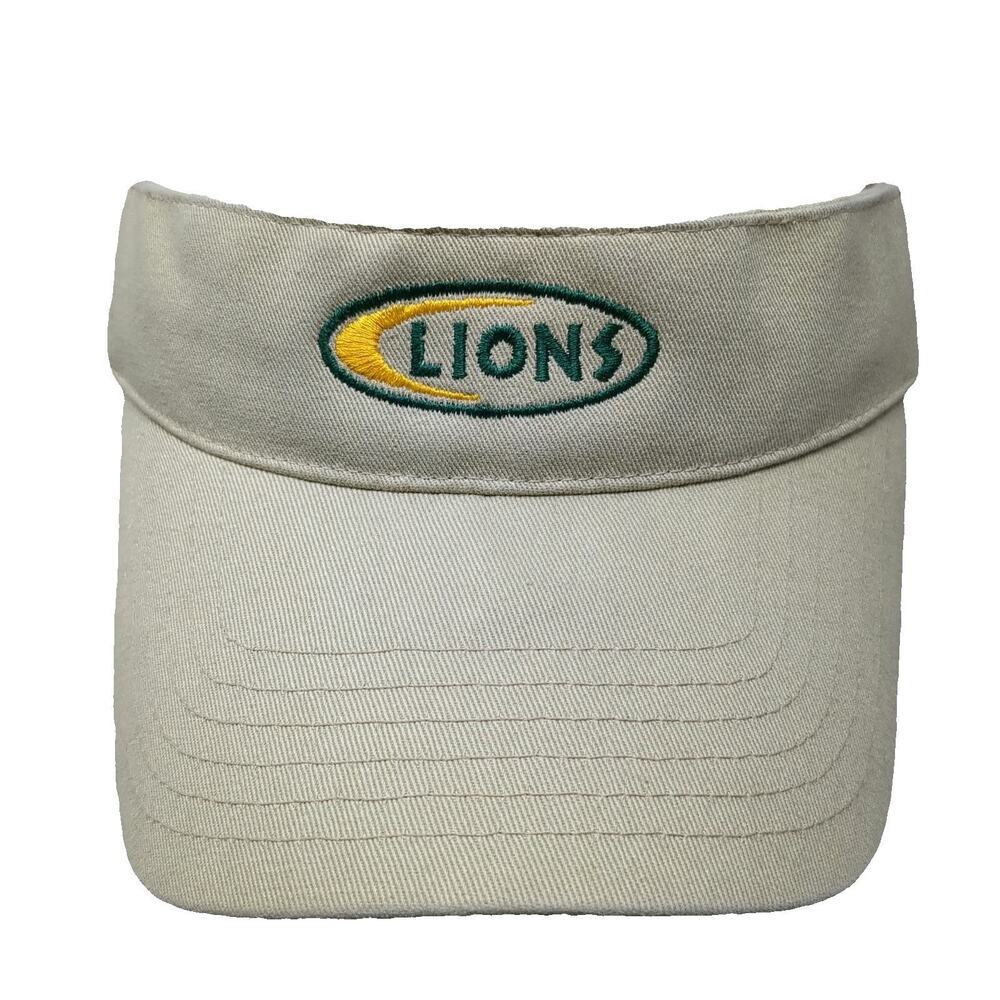 GTM Sportswear Visor Beige One Size Lions Logo Embroidered Strapback Cotton Hat